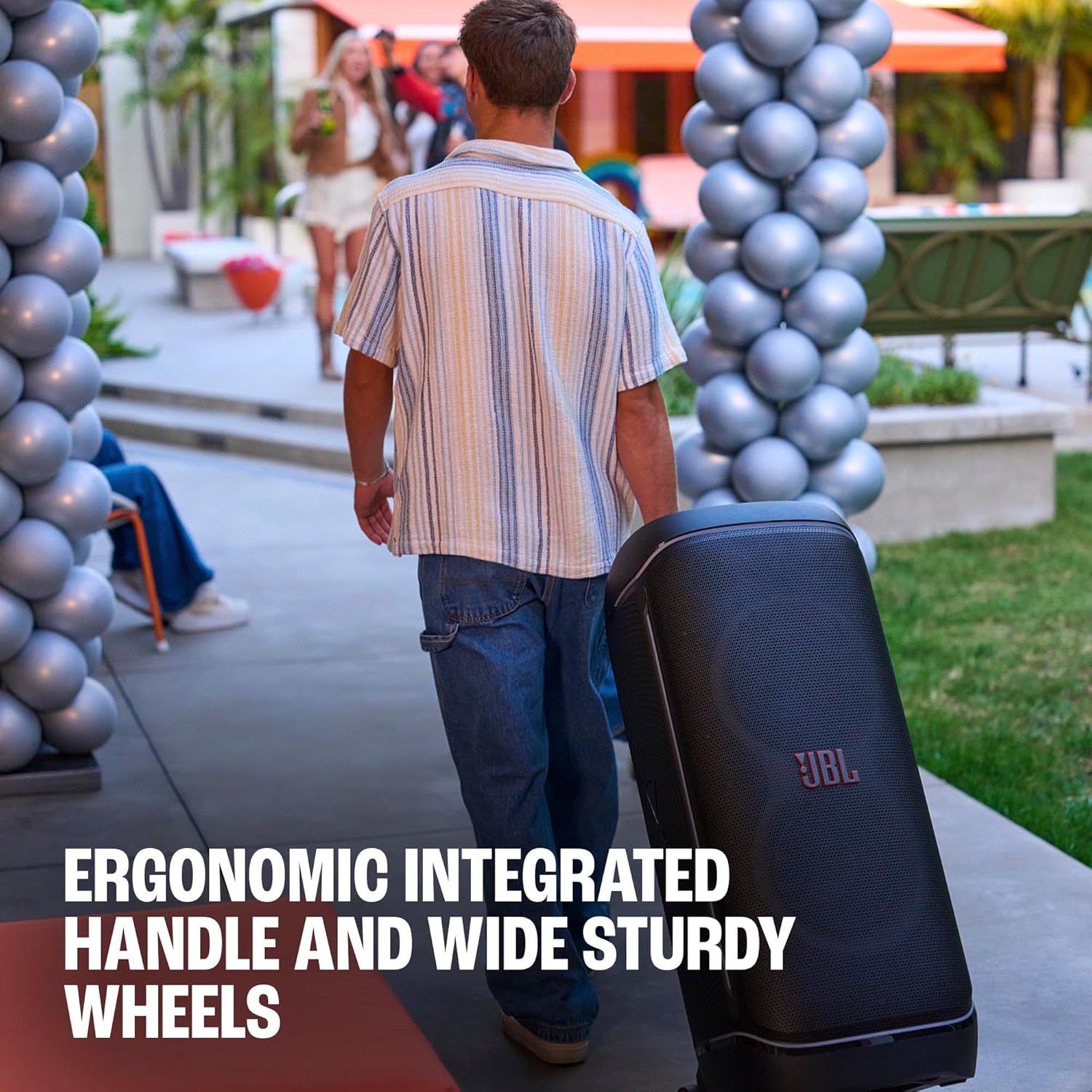 JBL PartyBox 720 - Loudest Battery-Powered Party Speaker with Superior Pro Sound and a Futuristic lightshow, Up to 15 Hours Playtime & IPX4 Splash Proof (Black)