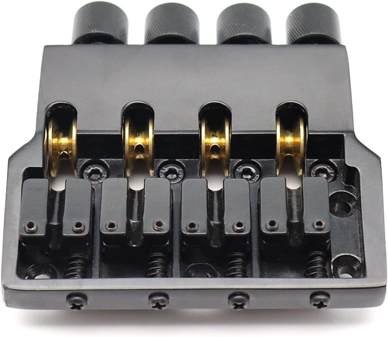 FLFL 1set Electric Bass Bridge Headless Bass String Bridge Ball String Saddle Black Guitar Bridge System