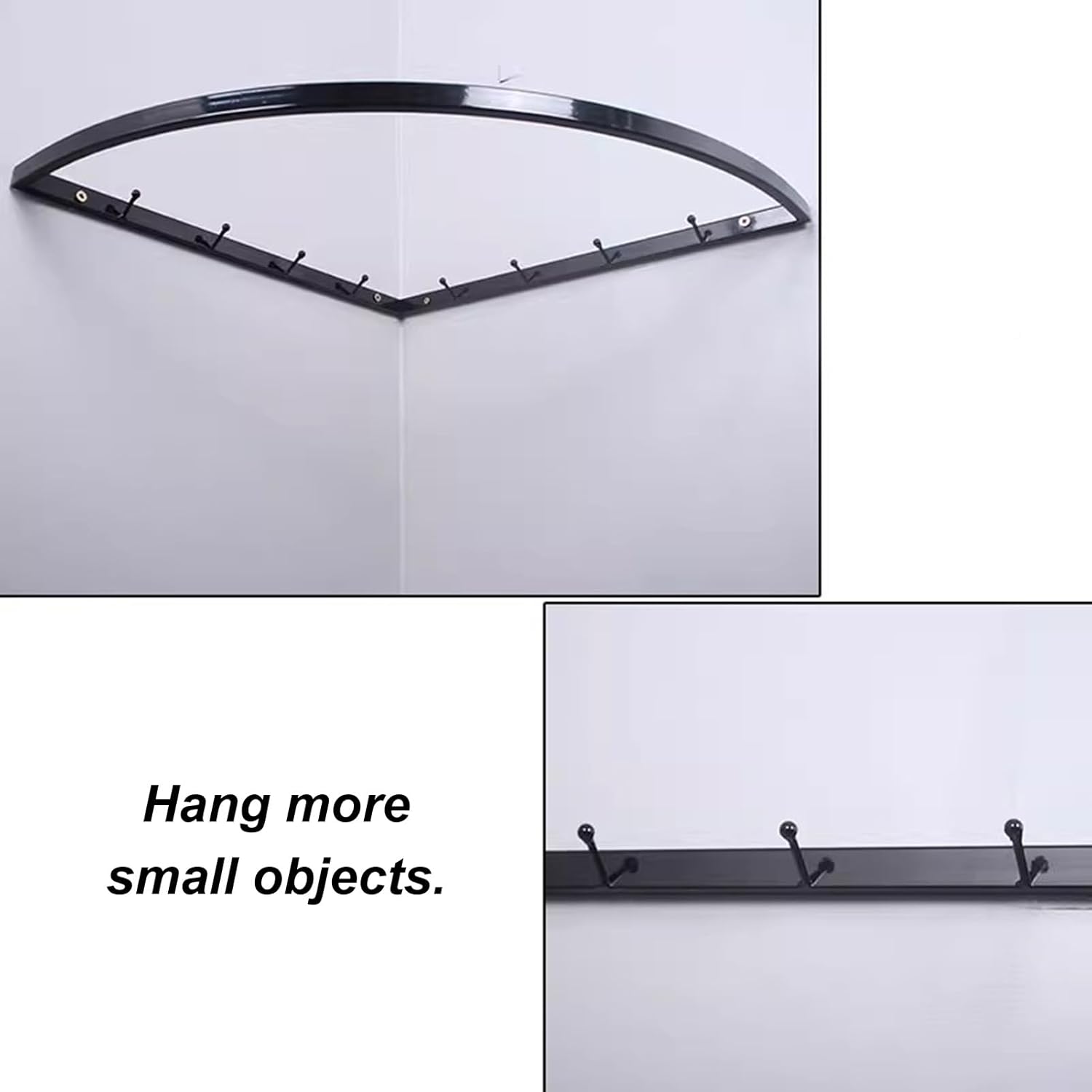 Corner Garment Rod Metal, Heavy Duty Closet Clothes Hanger Bar, 90 Degree Angle Clothing Coat Rack, Small Curved Closet Pole for Corner Storage(Gold,60 x 60cm (23 5/8 x 23 5/8