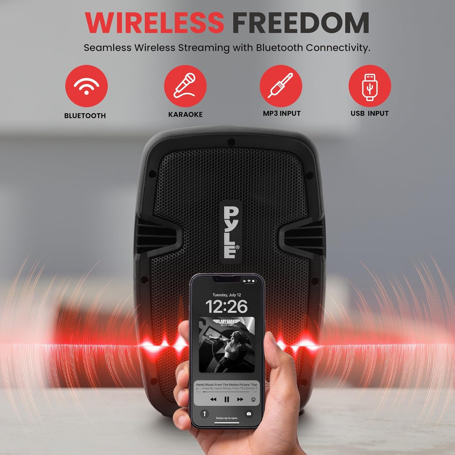 Pyle Powered Bluetooth PA Speaker Kit - Event Ready - Just Plug In and Play Active and Passive 350w Loudspeakers with Wired Microphone, Speaker Stands, Remote - MP3/USB/SD/AUX inputs - PPHP849KT