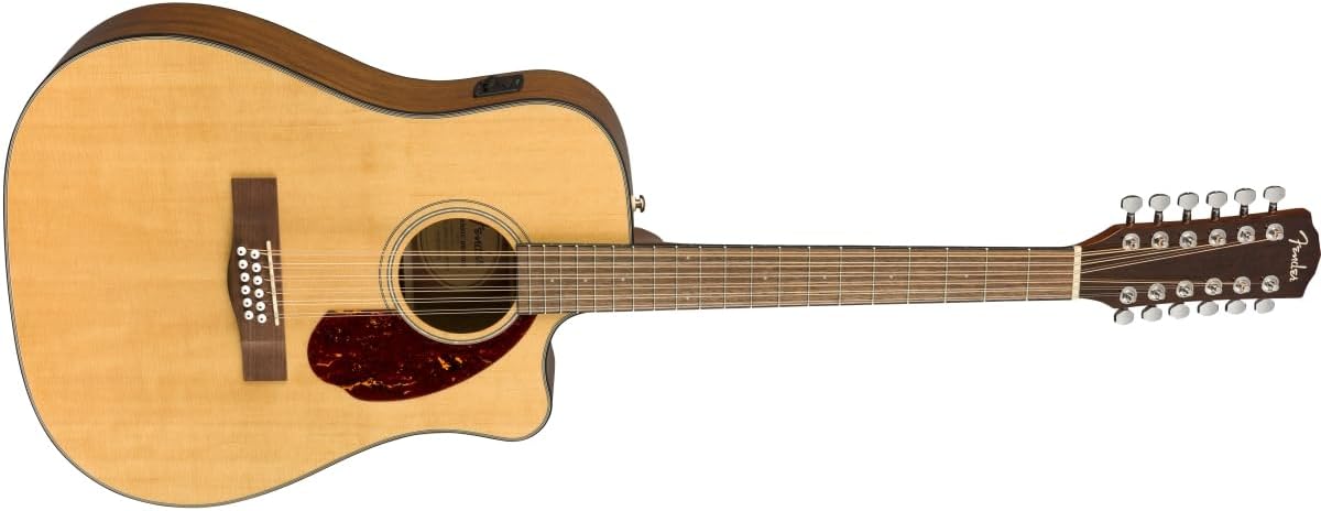 Fender CD-140SCE 12-String Dreadnought Cutaway Acoustic Electric Guitar with 2-Year Warranty, Fishman Pickup and Preamp System, Natural, with Case