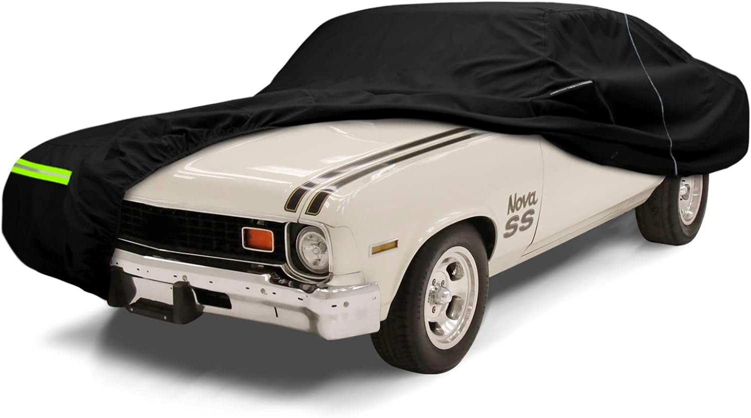 Waterproof Car Cover Compatible with Chevrolet II Nova/Nova SS 350/350 SC 1962-1974 Sedan/Coupe 210T All Weather Classic Car Covers with Zipper Door for Snow Rain Protection