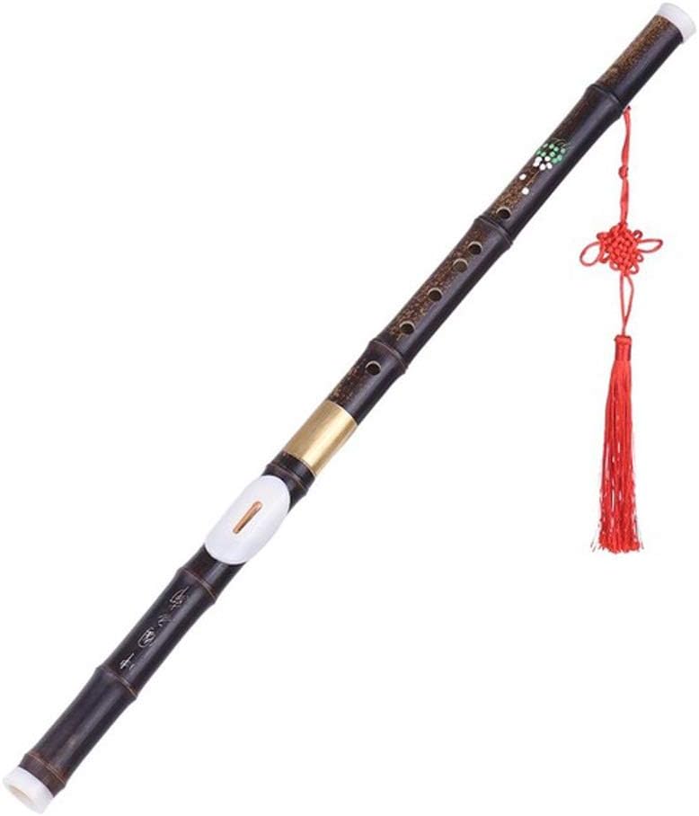 Flute 、Detachable Natural Black Bamboo Flute Wind Instrument G F Key Beginner Music Lovers Flute C Flute Musical Instrument (Size : G Tone)