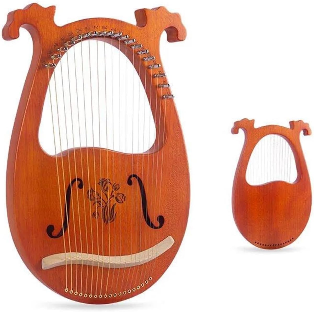 Lyre Harp Set 16/19 Strings Wooden Mahogany Harp Classical Musical Instrument With Tuning For Music Lovers Easy To Learn(19H)