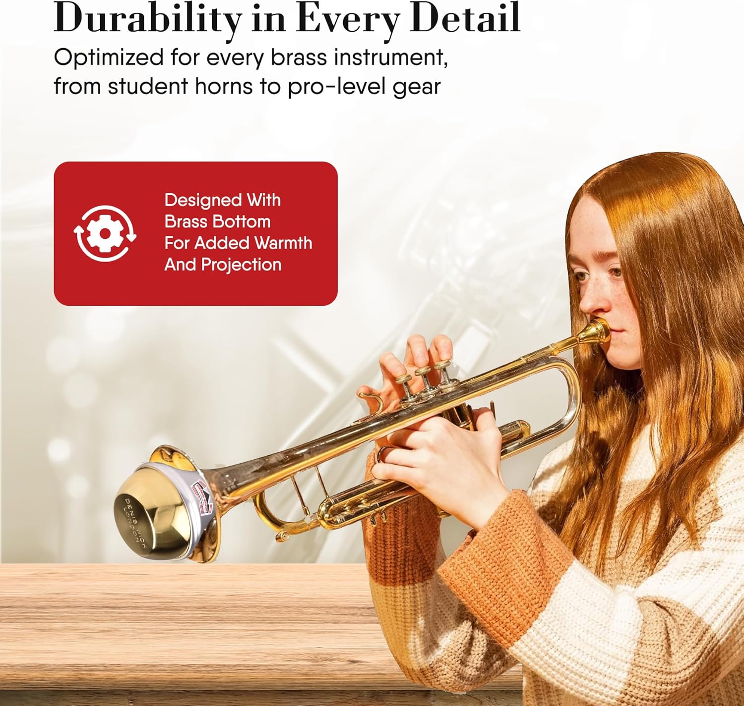 Denis Wick Straight Mute for Trumpet or Cornet with Brass Bottom, 5504B - Hand-Spun Aluminum Mute with Natural Cork - Brilliant Tone, Reliable Intonation & Tight-Bell Fit - 6.1 x 3.4 x 3.4 in, 2.26 oz