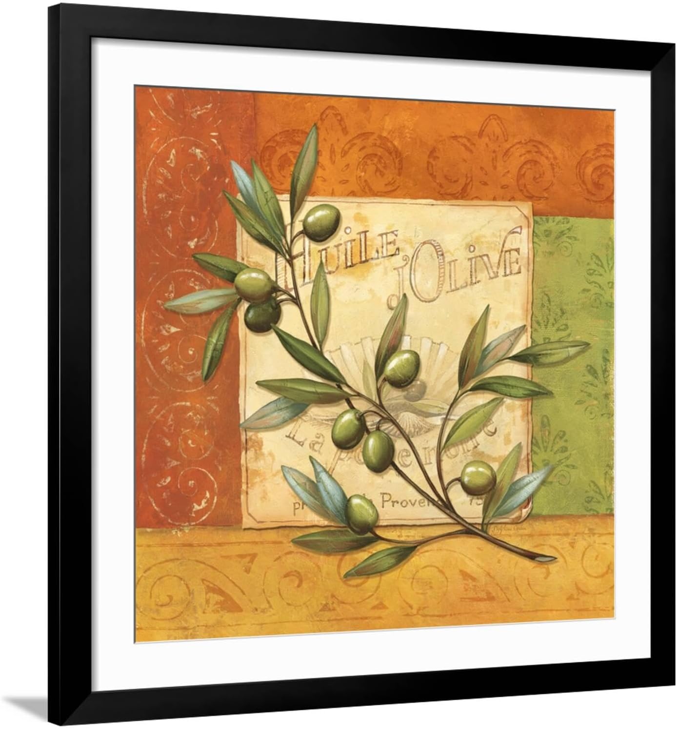 ART.COM Wall Art Print Olives du Midi I on Black Frame by Delphine Corbin, 38