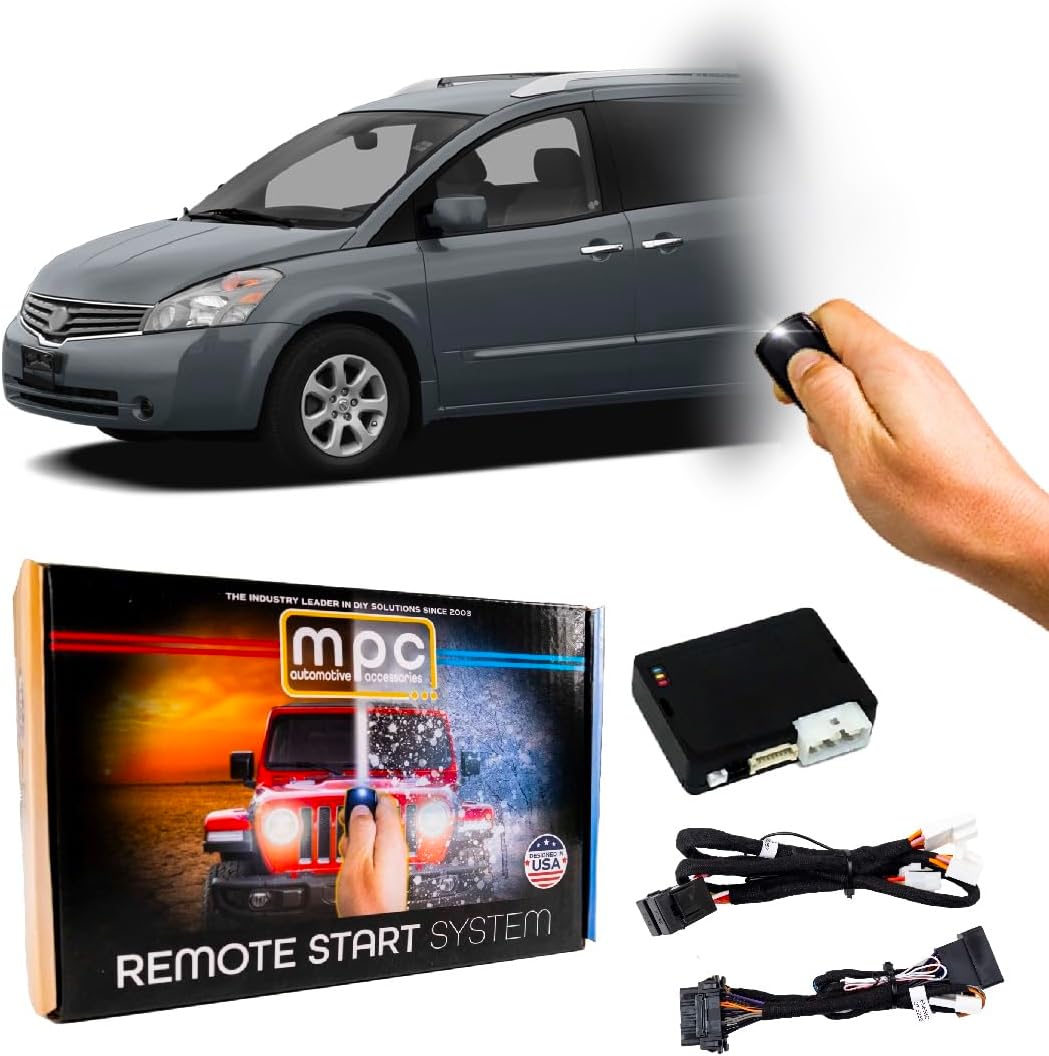 MPC Complete Factory Remote Activated Remote Start Kit Compatible with 2005-2009 Nissan Quest Key-to-Start - with Plugin T-Harness - Firmware Preloaded