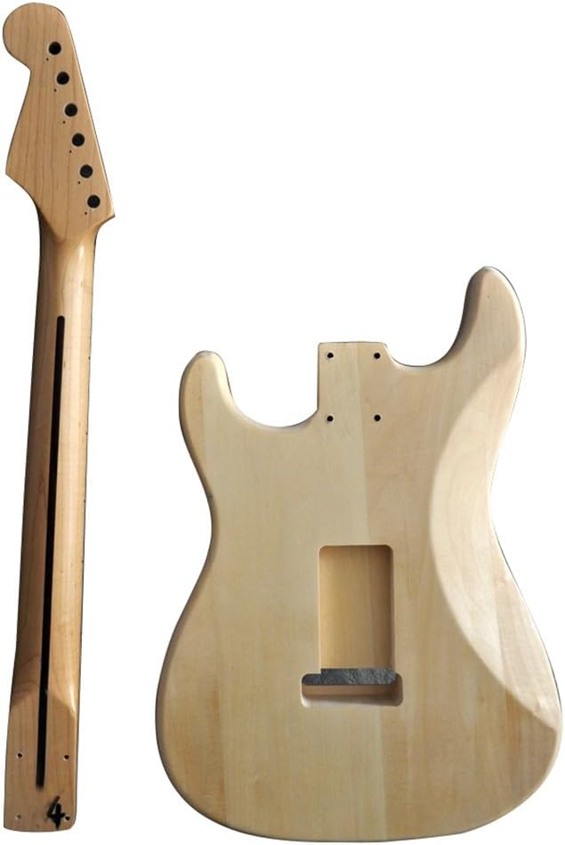 RSW DIY Electric Guitar Kit for Adults – Build Your Own ST-Style Guitar with Basswood Body, Maple Neck & Fingerboard, SSS Pickups, Pre-Wired Electronics, Tremolo Bridge, 25.5'' Scale, Bolt-On