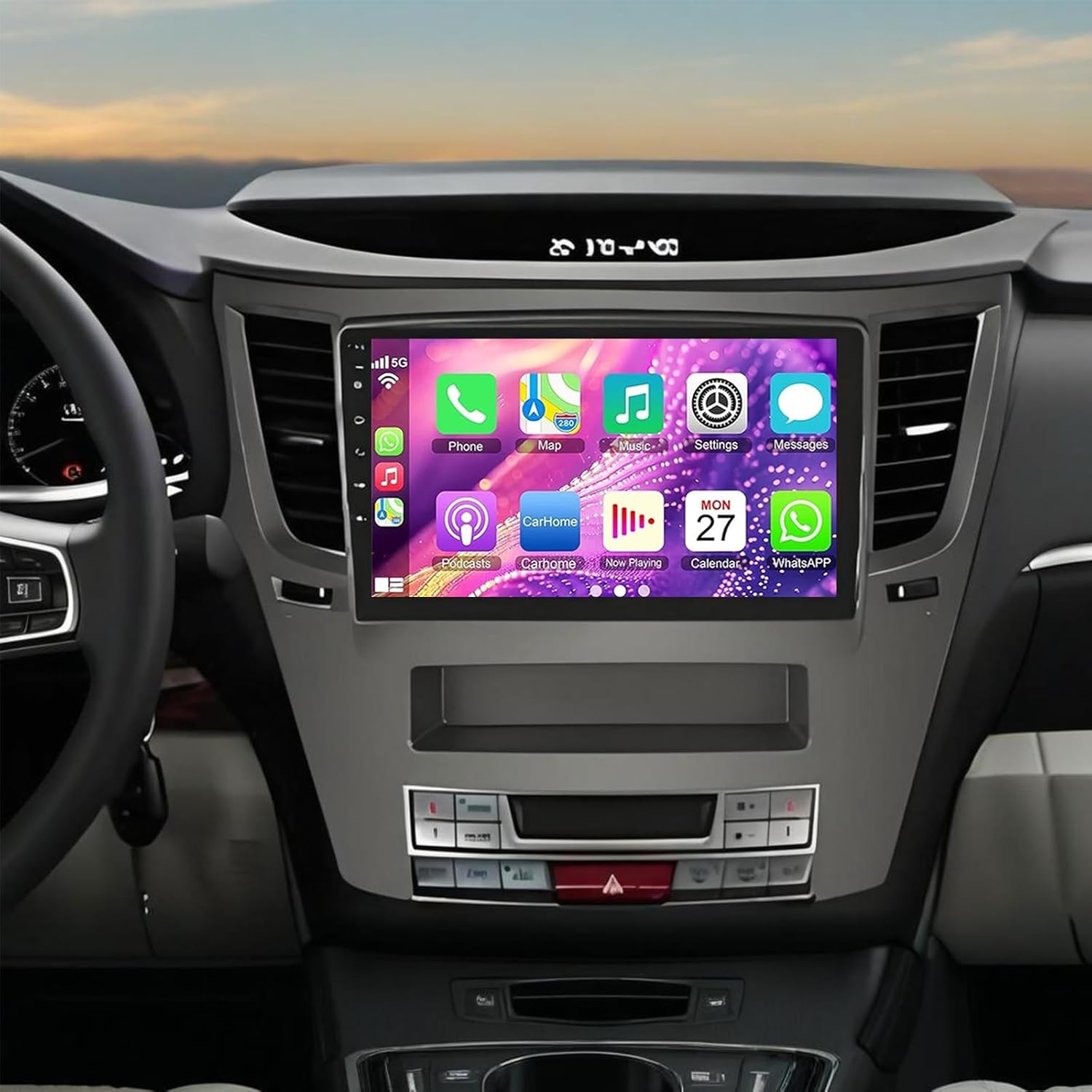 4+64G Car Stereo Radio for Subaru Outback Legacy 2009 2010 2011 2012 2013 2014, 9 inch IPS Touchscreen Android 14 Wireless Car Radio Stereo with CarPlay Android Auto GPS WiFi Bluetooth