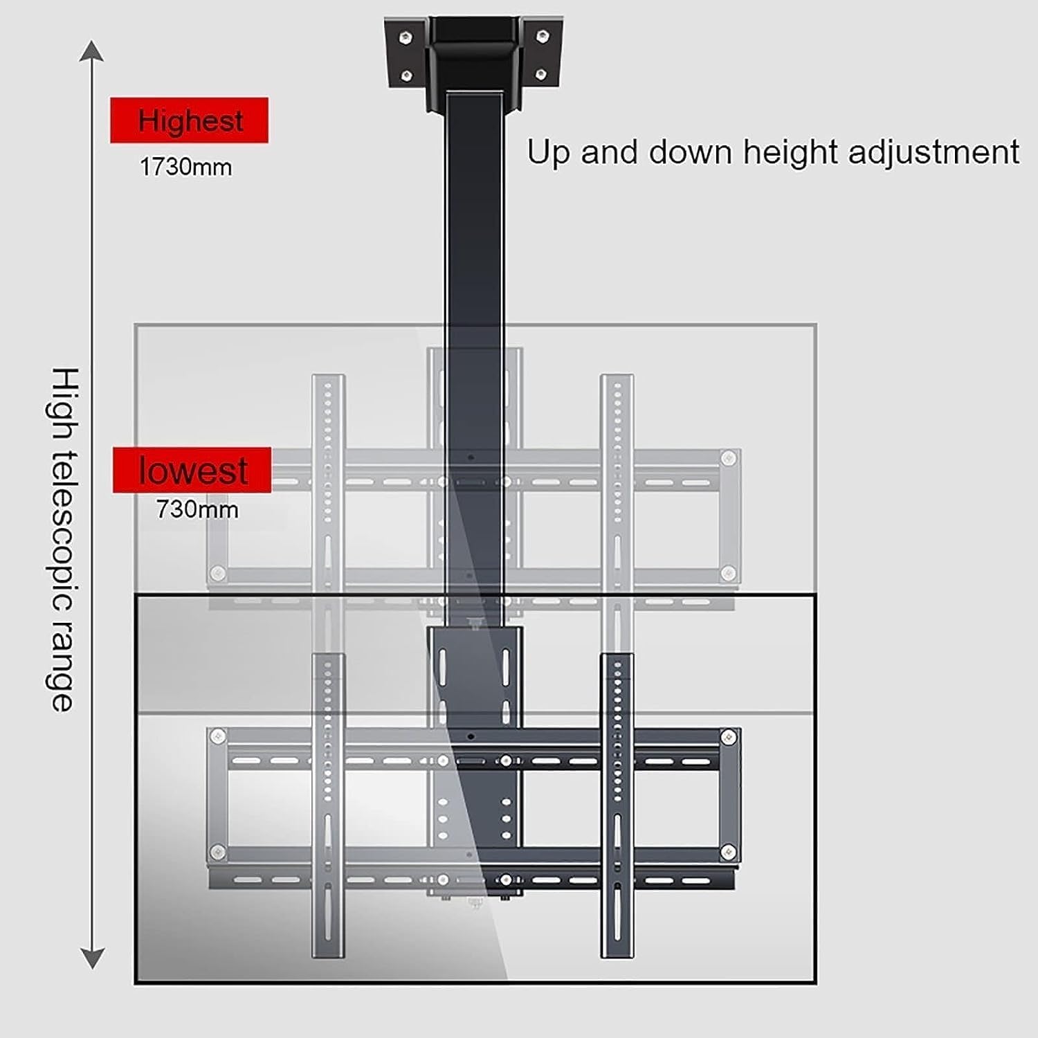 TV Wall Bracket, TV Wall Mount, Motorized Ceiling TV Mount, Monitor Bracket, Electric TV Lift with Remote Control and Memory Setting