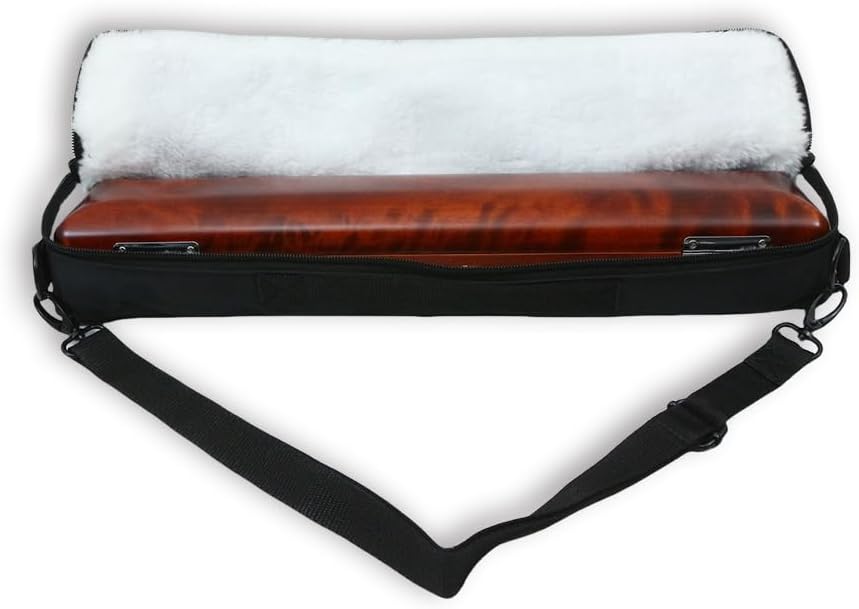 Red Solid Wood Flute Case Carrying Case For Flute Protection 16 Hole /17Hole Flute Case With Adjustable Shoulder Strap Soft Bag Flute Storage Flute Woodwind Instrument Accessories (17 hole)
