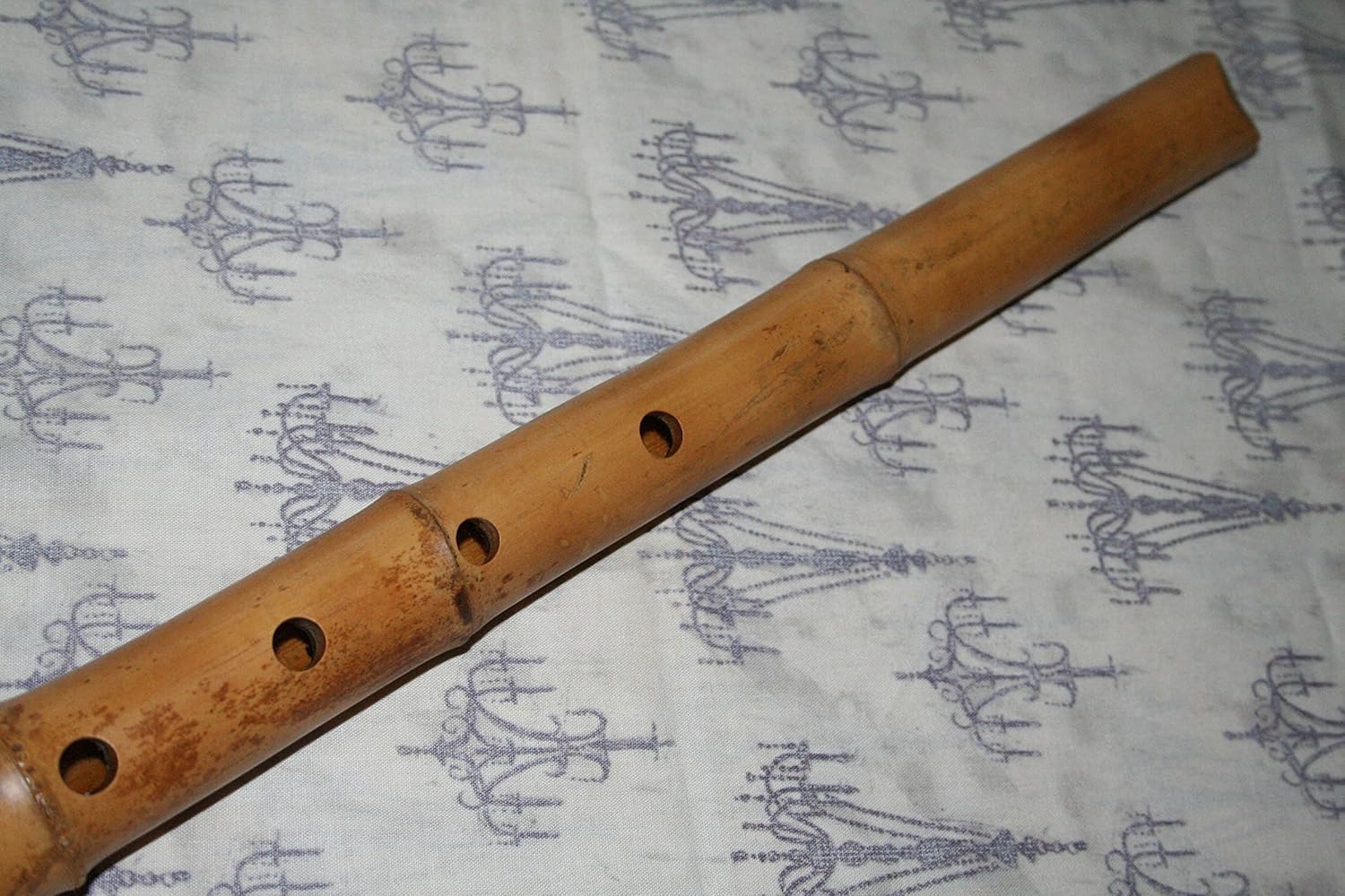 1.6 Pentatonic 5 Holes Shakuhachi Bamboo Flute w. Root end & Natural Edge-Cut Mouthpiece