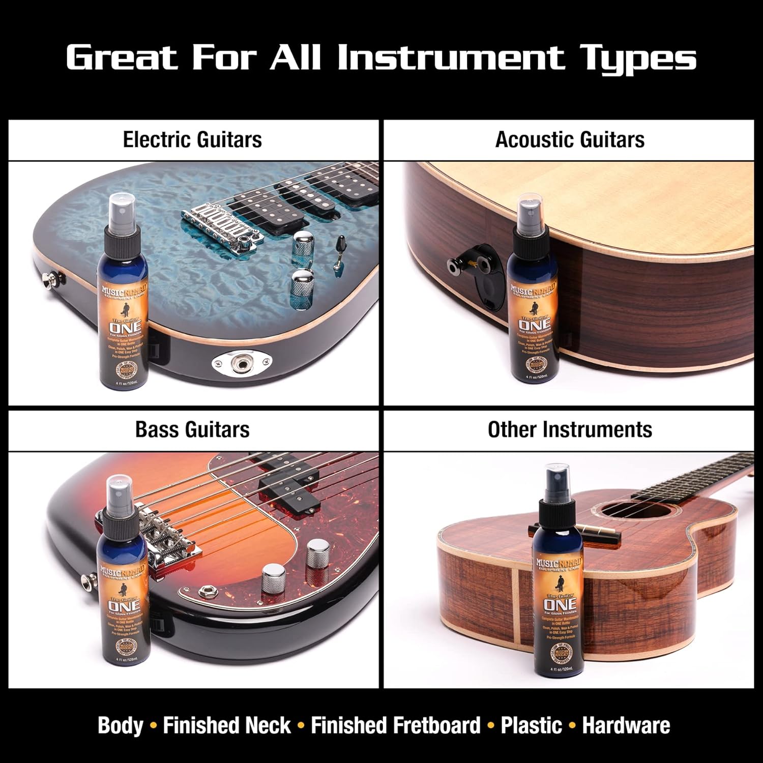 MusicNomad Total Guitar Spa 15 pc. Kit - Detail, Clean, Polish and Condition your Guitar or Bass (MN292)