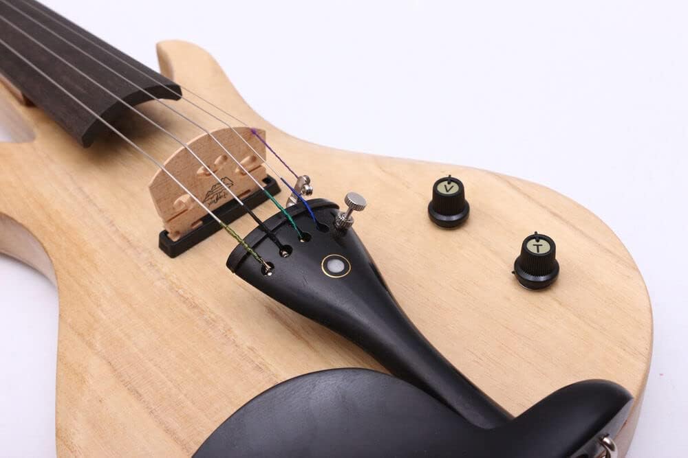Yinfente 5 String Electric Violin 4/4 Full Size Solid Wood Beginner Violin Guitar Shape Ebony Parts With Case,Bow,Cleaning Cloth,Rosin