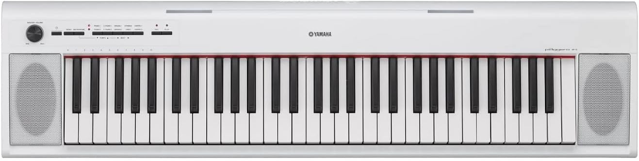 Yamaha NP12 61-Key Lightweight Portable Keyboard, White (power adapter sold separately)
