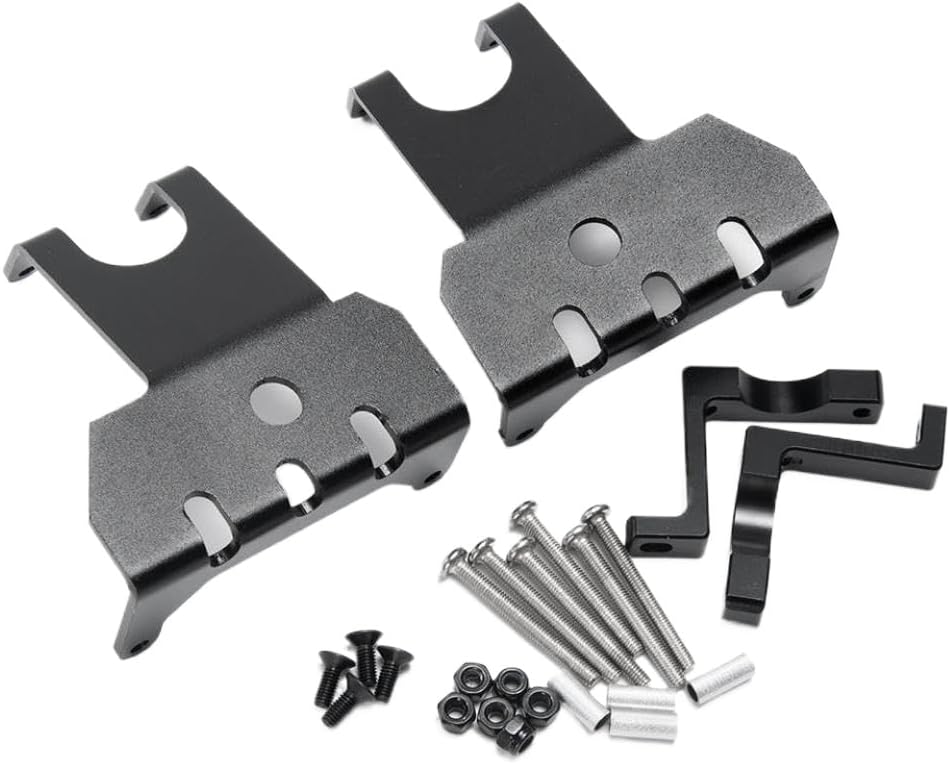 Metal Skid Plate Protector Compatible with 1/10 Scale RC Crawler Front Rear Axle Armor Compatible with Wraith 90048 90053 Model Car Parts(Black)