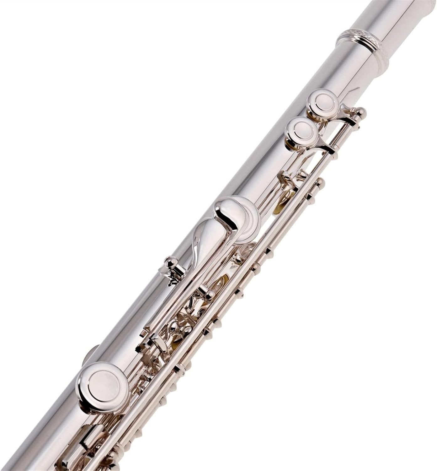 TSTS Flutes Musical Instrument Student Closed Flute Silver Riser and Lip Flute Split E and Offset G Key Beginners Wind Instrument