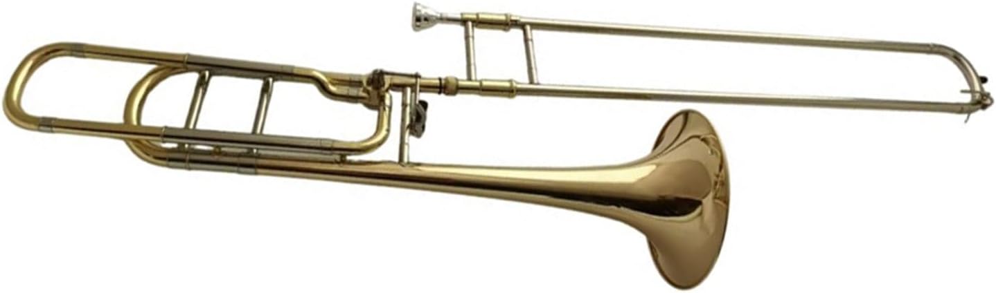 Adult Trombone Instrument B/F Transposed Tenor Trombone Instrument Brass Bell Lacquered Gold High And Low Curved Pull Tube