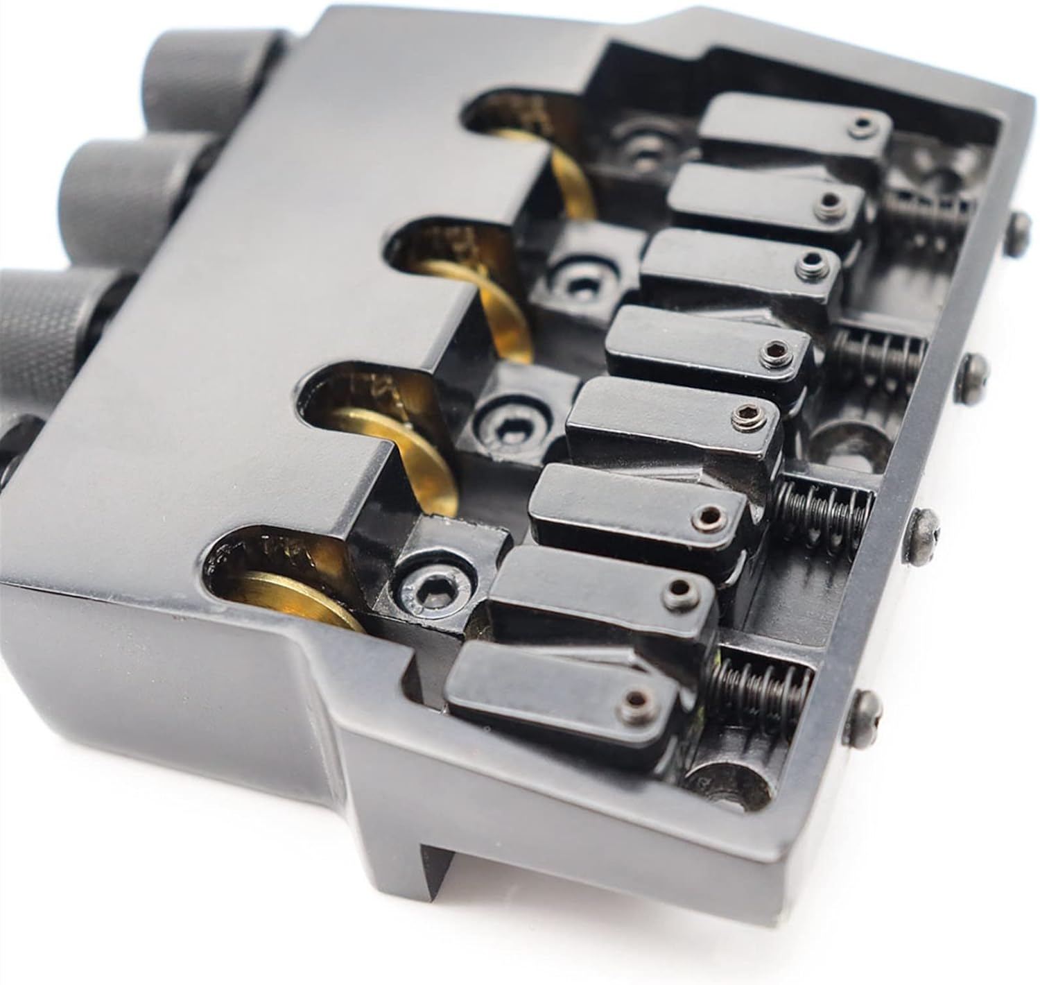 FLFL 1set Electric Bass Bridge Headless Bass String Bridge Ball String Saddle Black Guitar Bridge System