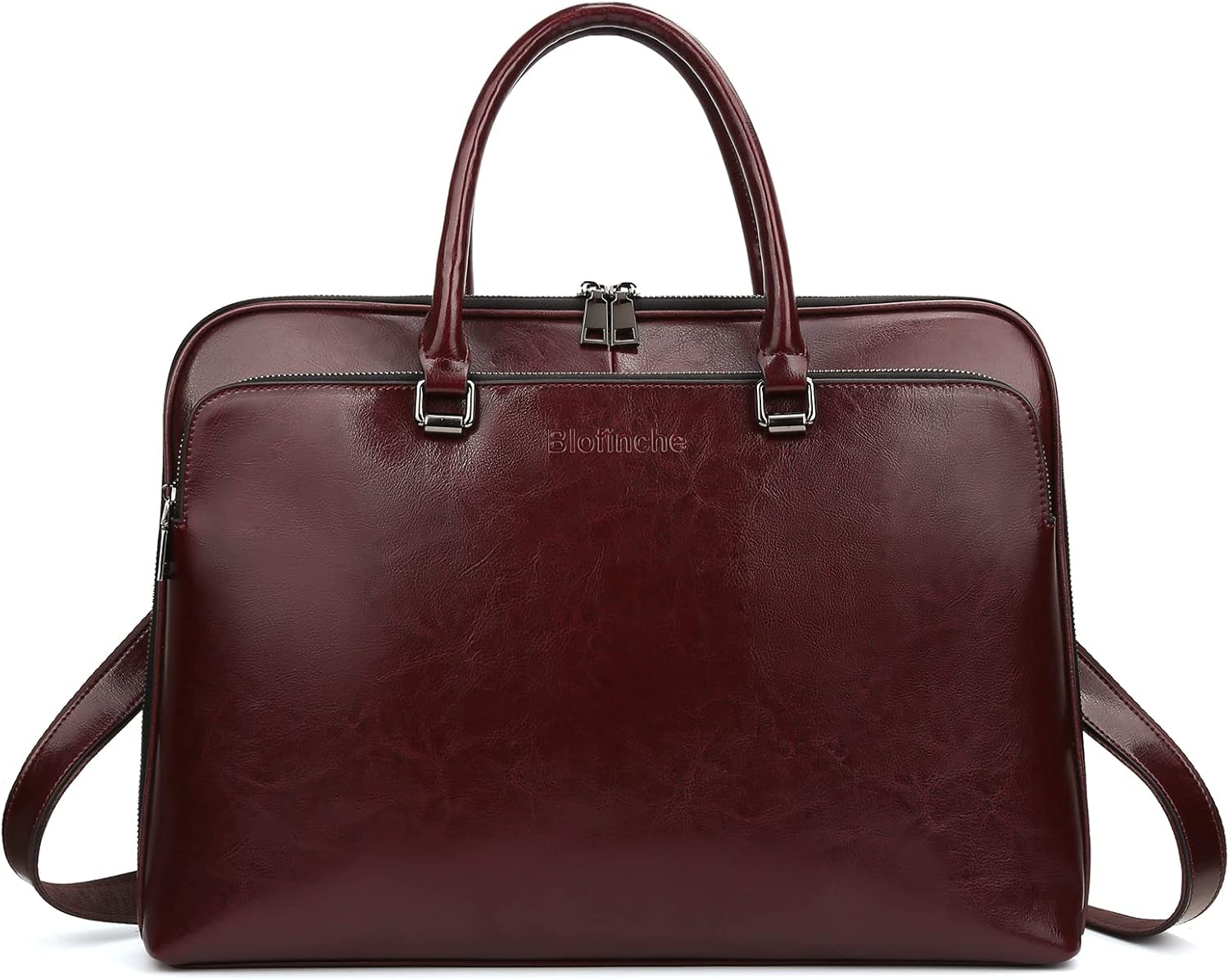 Blofinche Laptop Messenger shoulder bag: Genuine Leather work Briefcase 13.3 15.6 inch designer handbag