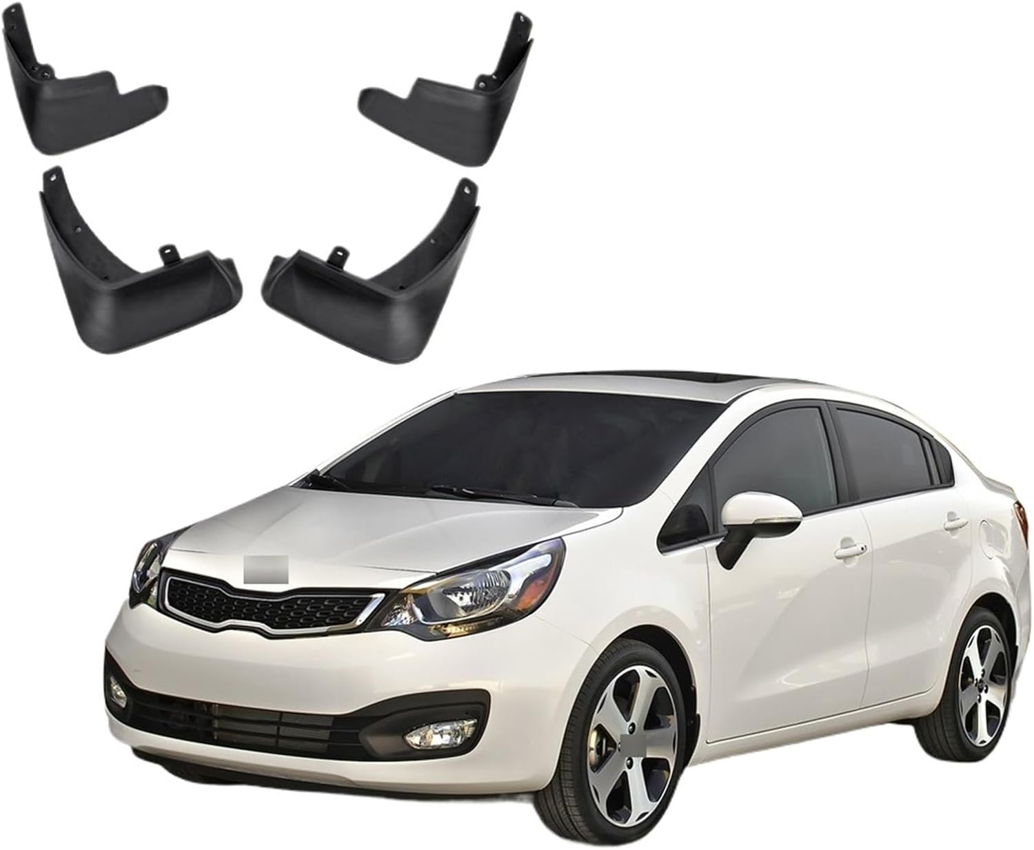 4Pcs Car Mud Flaps Compatible with KIA Rio Sedan 2012-2018 Mudflaps Splash Guards Mud Flap Front Rear Mudguards Fenders Auto Accessor