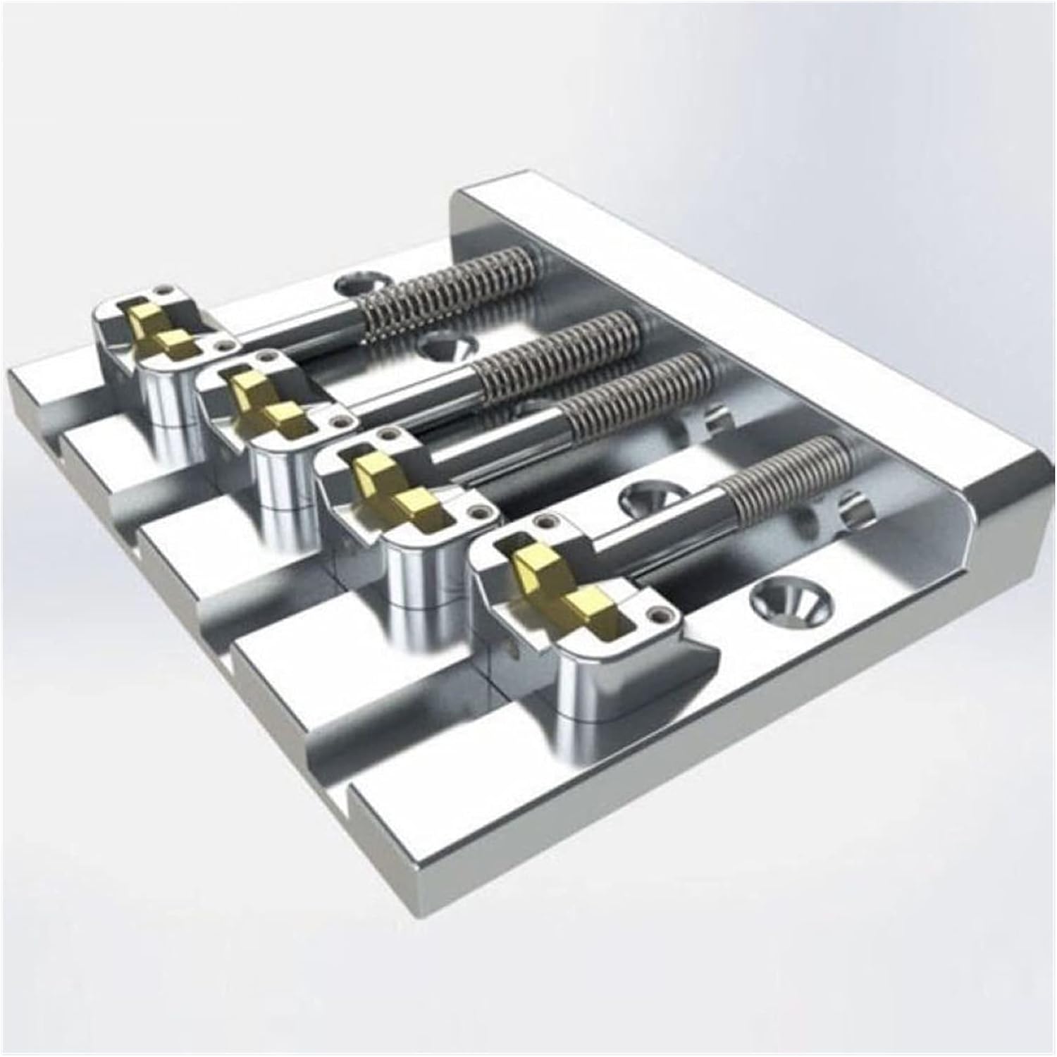Electric Guitar Bridge Saddle New Bass Bridge 4 String Modification Badass Bass-Chrome Guitar Tailpiece