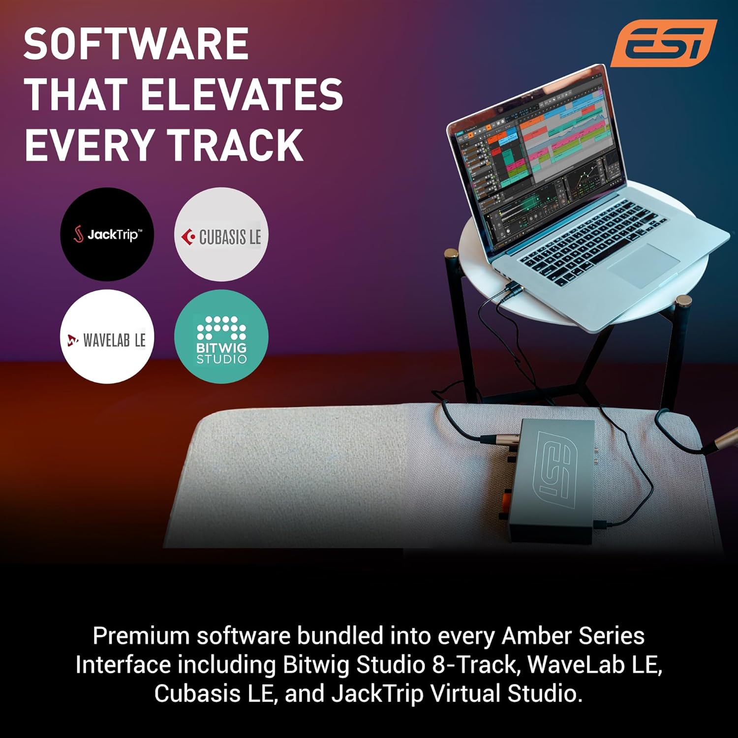 ESI Amber i1 USB Audio Interface with Audio Mixer for Guitarists, Vocalists & Producers - Studio-Quality Sound, 24-Bit/192kHz, RCA, 2-in/2-out with Separate Line Inputs, Professional Software Included