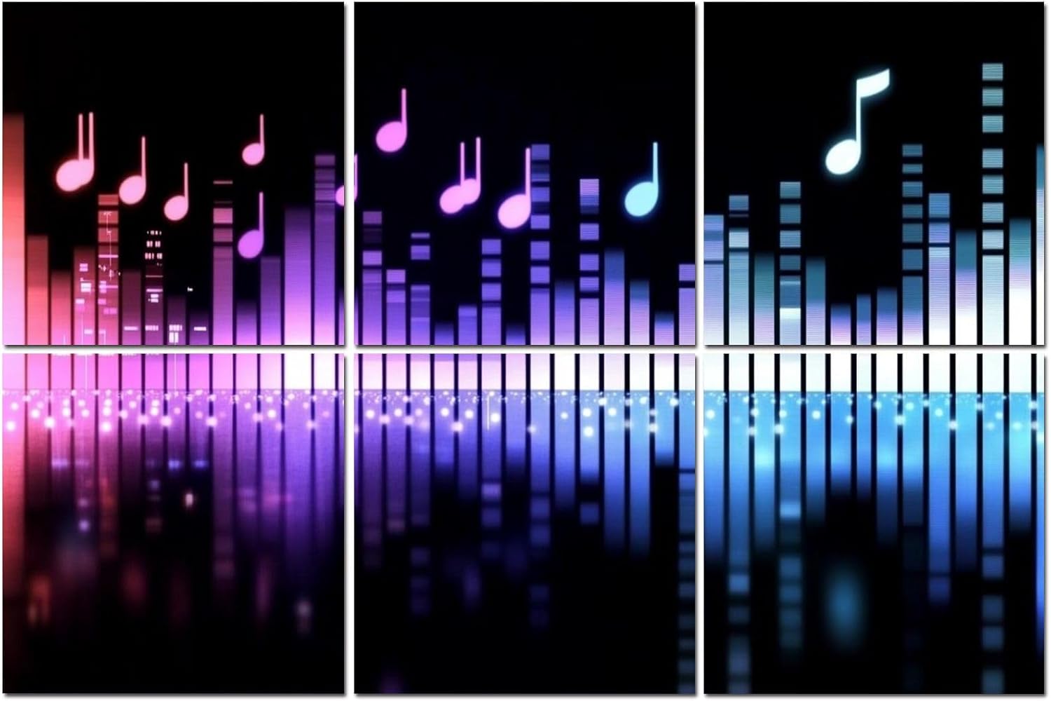 6 Pack Art Acoustic Panels Blue spectrum analyzer music Sound Absorbing Panel 48