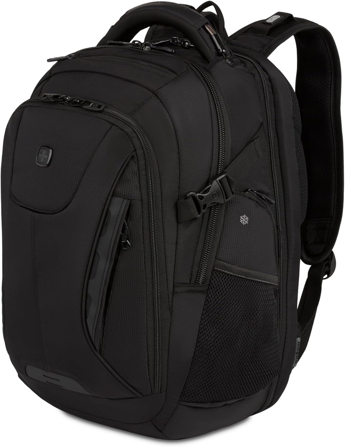 SwissGear Travel Tech Elite Laptop Backpack – Fits Laptops up to 16” – ScanSmart TSA-Friendly Backpack with USB Port, Shoe Compartment & Organizer Pockets – Black