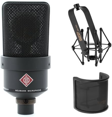 Neumann TLM 103 Large Diaphragm Condenser Microphone (Black) With Suspension Shockmount & Pop Filter