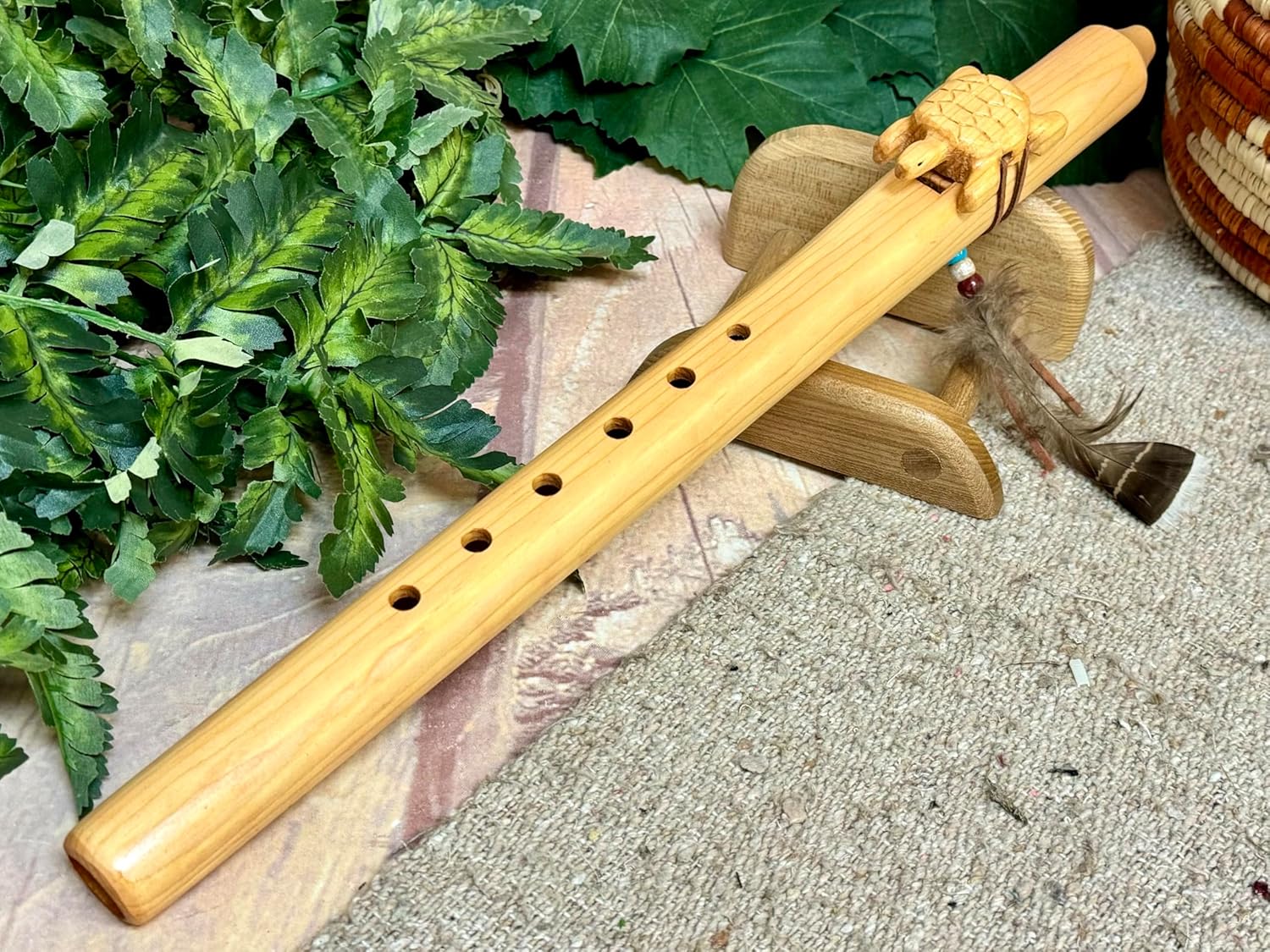 Native American Flute Pack -Natural Turtle & Bag