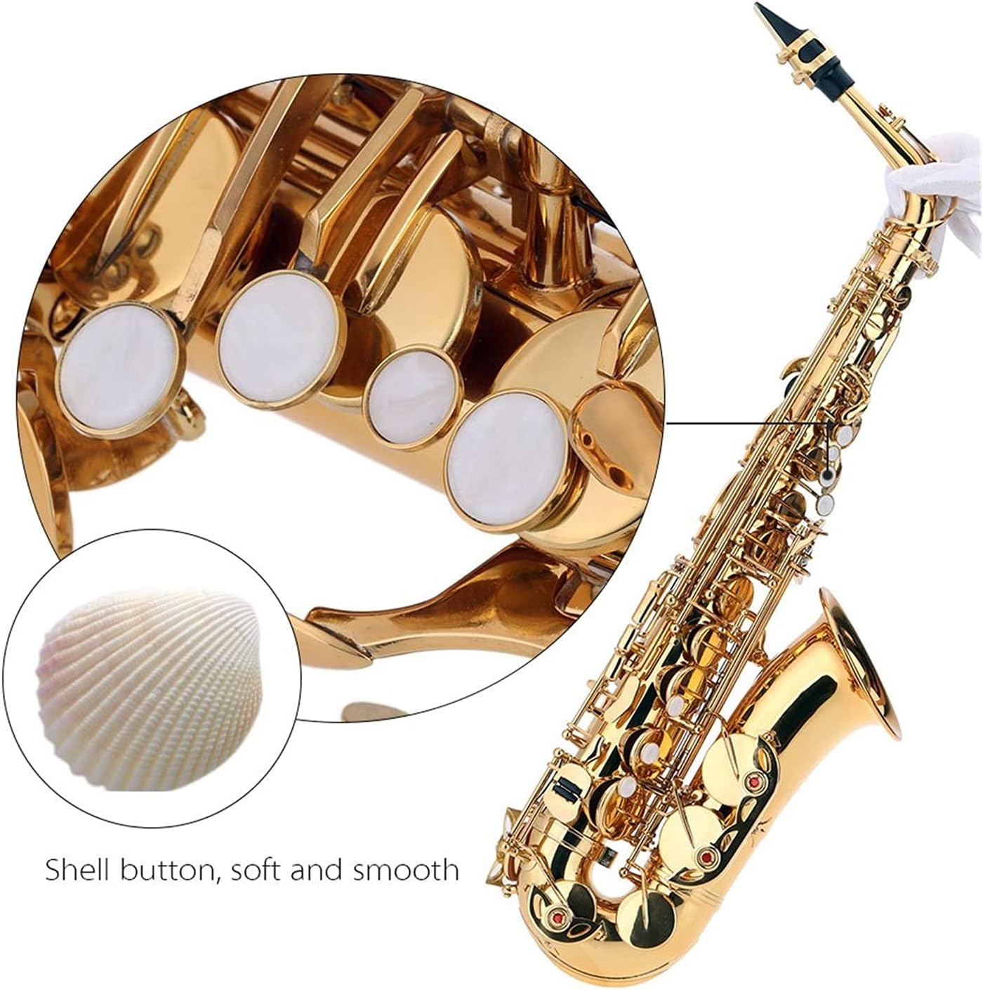 EB Alto Saxophone Brass Lacquered Gold E Flat Sax 802 Key Type Woodwind Instrument with Cleaning Brush Student Saxophone
