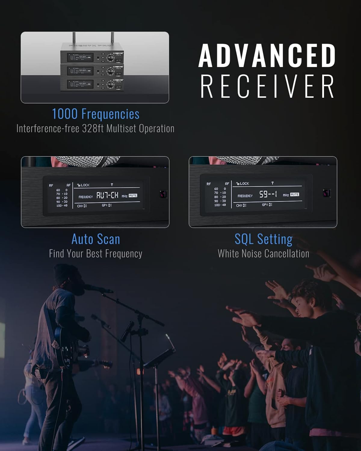 Phenyx Pro True Diversity Wireless Microphone System PTU-1U with Handheld Mic