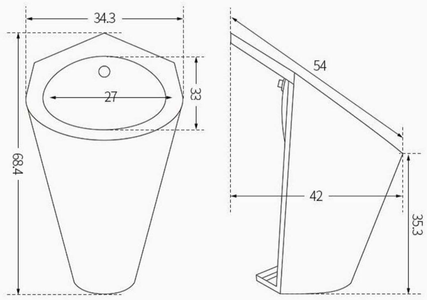Wall Mount Stainless Steel Flush Urinal,Corner Bathroom Men's Induction Urinal Commercial Water Saving Urinal Urine Diverter,Splash Proof Public Toilet Urinal,for Airports/Hotels