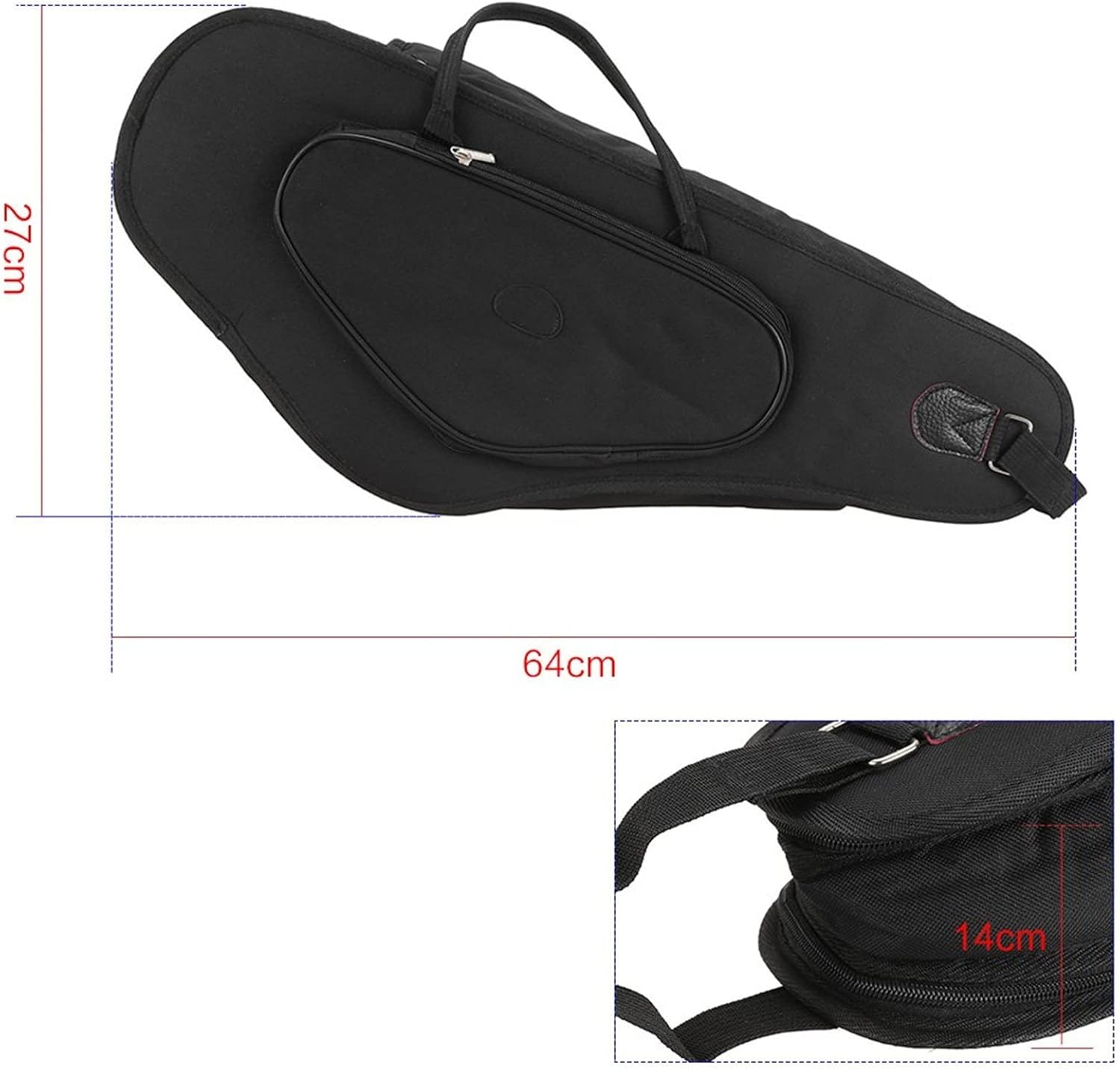 Saxophone Parts Thicken Water-Resistant Alto Saxophone Sax Bag Case 15mm Foam Double Zipper with Adjustable