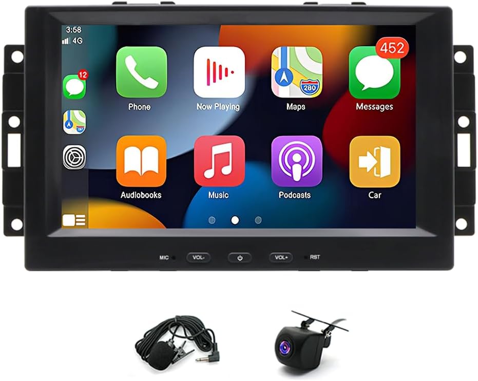 2+32G 9In Car Stereo for Dodge 300 2005-2007 2006 w/GPS Navigation with Carplay w/Android Auto Double Din Touchscreen Car Radio Receiver Backup Camera