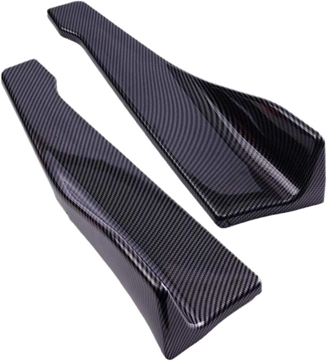 1 Pair Car Rear Corner Protection Plate Car Side Skirt Cover Car Corner Bumper Guards With Screws 48CM(Carbon fiber black)