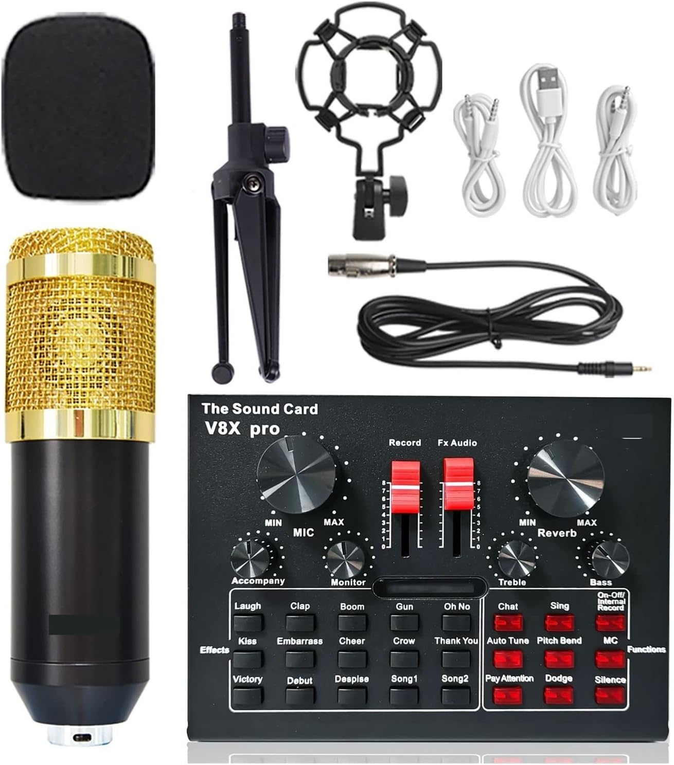 Professional Audio Mixer USB 5.0 Audio Sound Card USB External Headset Microphone Webcast Live Broadcast Adapter Game Music for PC Phone Computer Sound Board Co