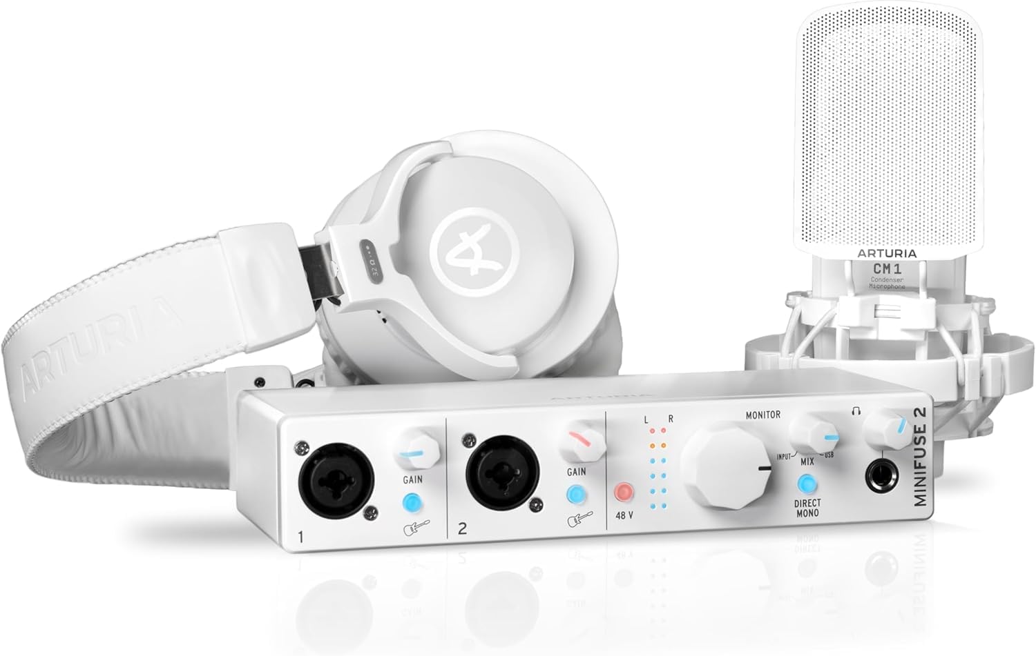 Arturia MK3 Essential 49 Key MIDI Keyboard Controller & MiniFuse Recording Pack Audio Interface Bundle - White