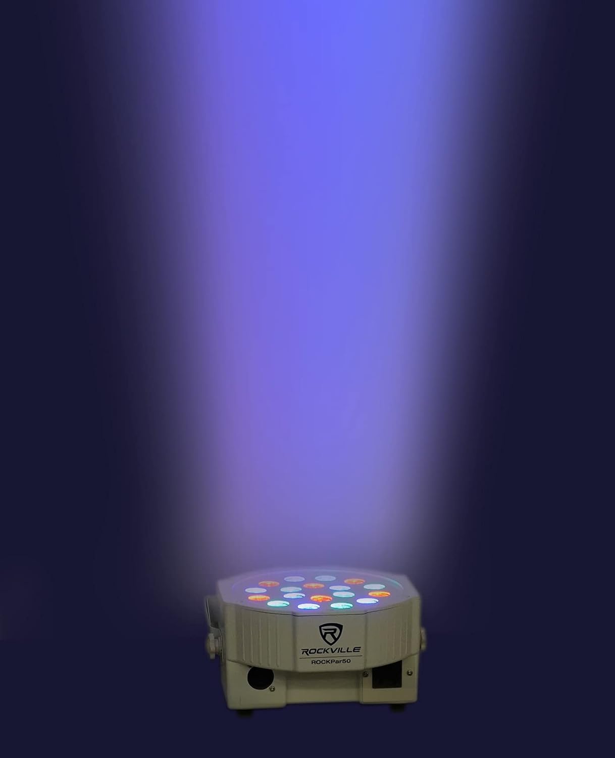 (4) Rockville RockPAR50 LED RGB Compact Par Can DJ/Club/Stage DMX Wash Light - White