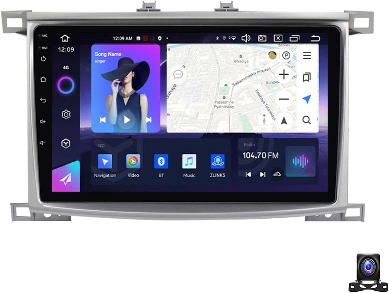 Bluetooth Car Stereo Head Unit Support Wireless Carplay/DSP/RDS 9 Inch Touch Screen Radio for Toyota Land Cruiser 100 2002-2007