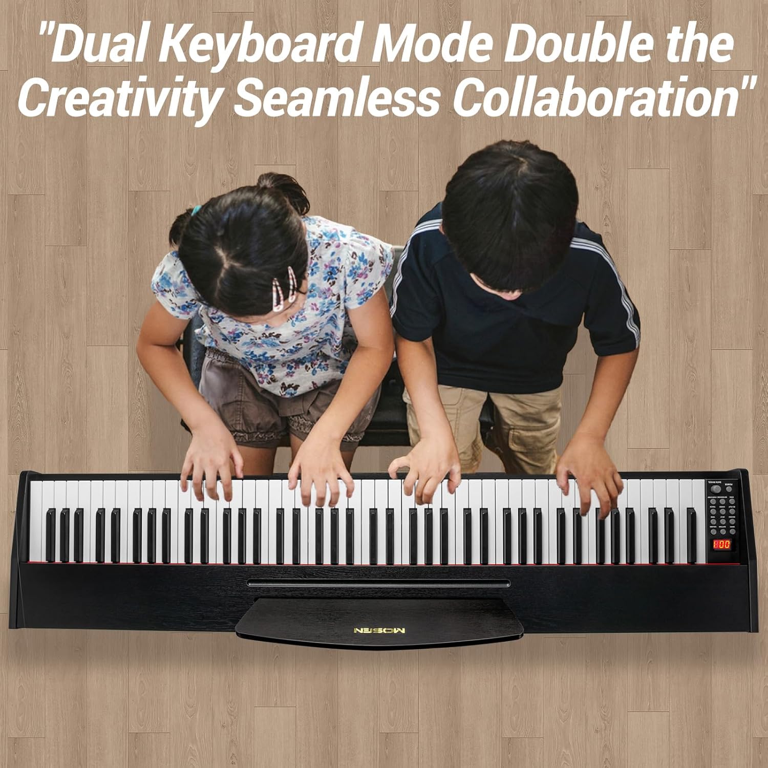 MOSEN 88 Keys Weighted Digital Piano with Furniture Stand & 3-Pedal Unit, Hammer Action Keyboard, Full-size Electric Piano Keyboard Supports USB-MIDI/Wireless Connect, MDP-110