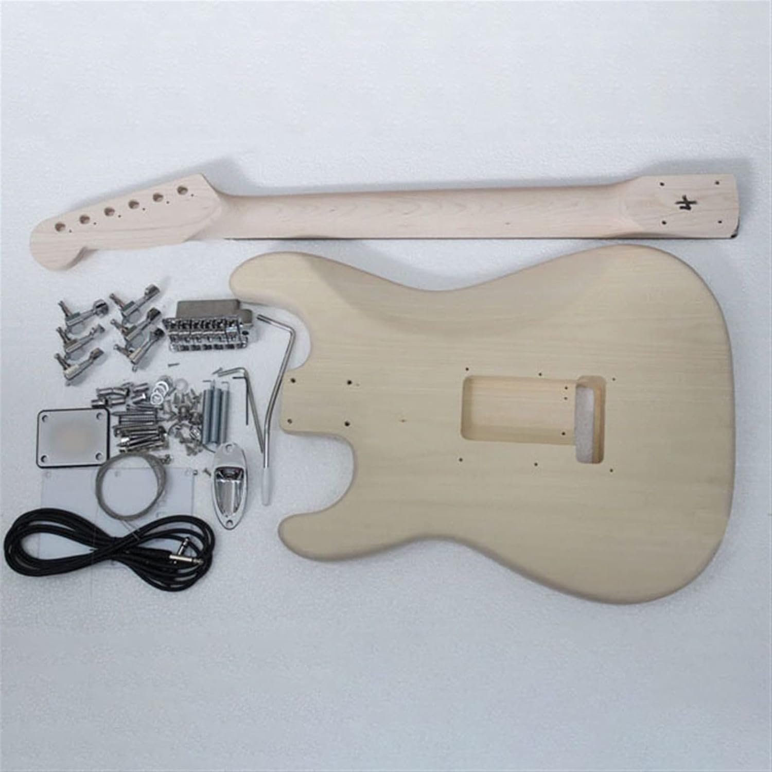 DIY Electric Guitar Kit Unfinished Electric Guitar DIY Kits Maple Neck Basswood Body Rosewood Fingerboard with All Accessories