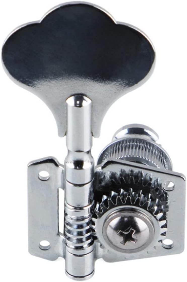for Right-Handed 4 Strings Bass 4pcs Vintage Open Bass Tuning Keys Pegs Machine Heads Tuners Chrome Guitar Machine Head Tuners