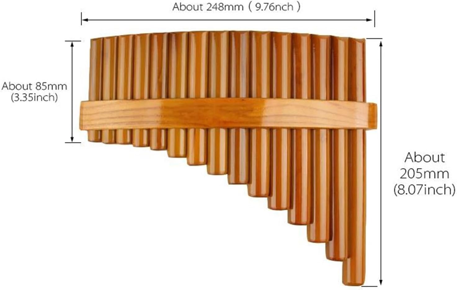 Chinese Traditional Musical Instrument 15 Pipes Pan Flute C Key Pan Pipes Woodwind Instrument (Color : Left)