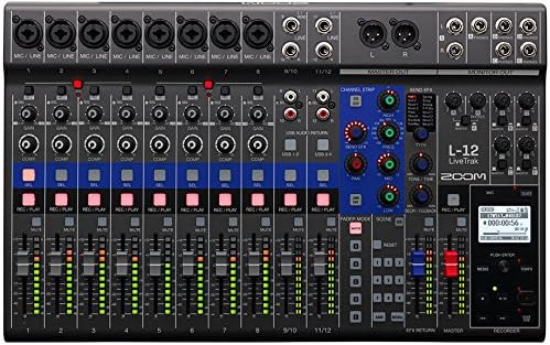 Zoom LiveTrak L-12 Live Mixer/Recorder Bundle with 6 XLR Cables and Austin Bazaar Polishing Cloth