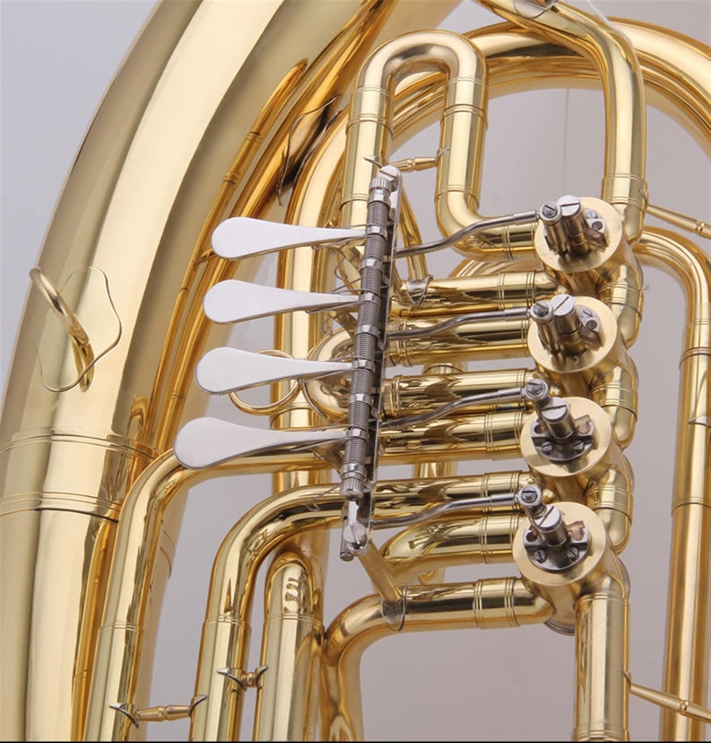 Flat Keys Euphonium Gold Lacquer Brass Body Cupronickel Valves Student Euphonium