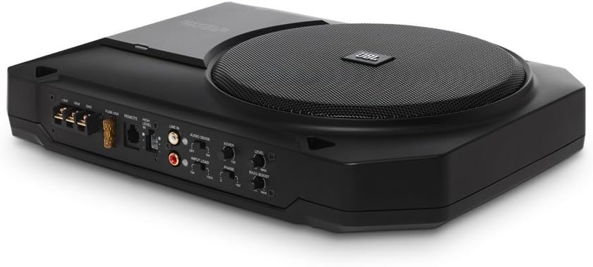 JBL BassPro SL 8-inch 125W RMS Powered Under-Seat Compact Subwoofer Enclosure System (250 watts RMS: 125 watts), Black