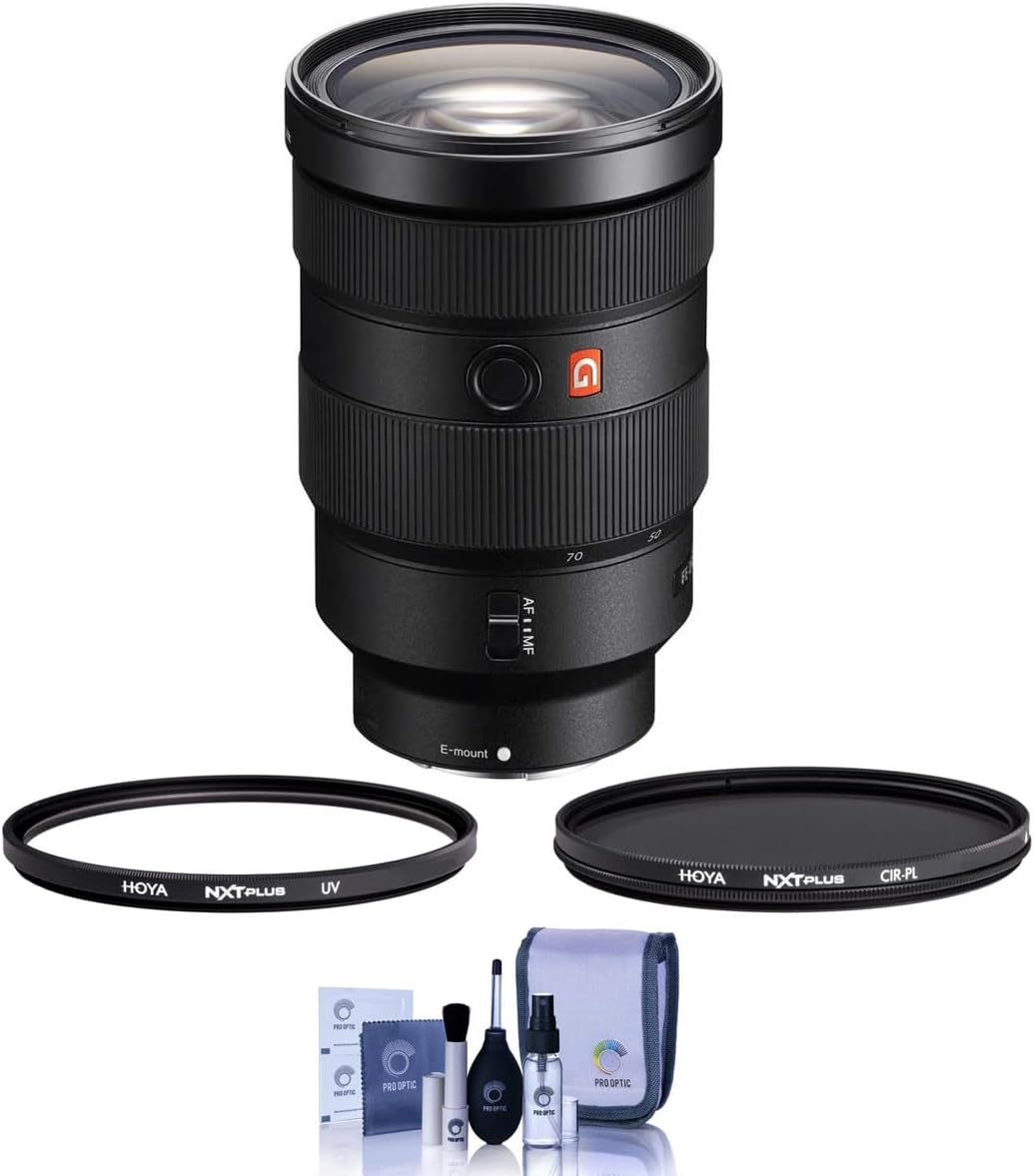 Sony FE 24-70mm f/2.8 GM Lens for Sony E, Bundle with Hoya 82mm UV+CPL Filter Kit, Cleaning Kit