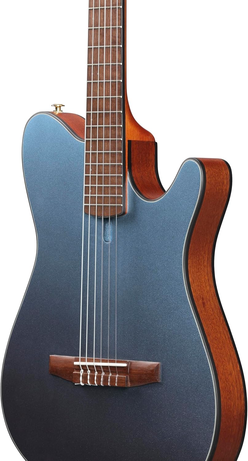 Ibanez FRH10N Thinline Nylon Acoustic-electric Guitar - Indigo Blue Metallic Flat